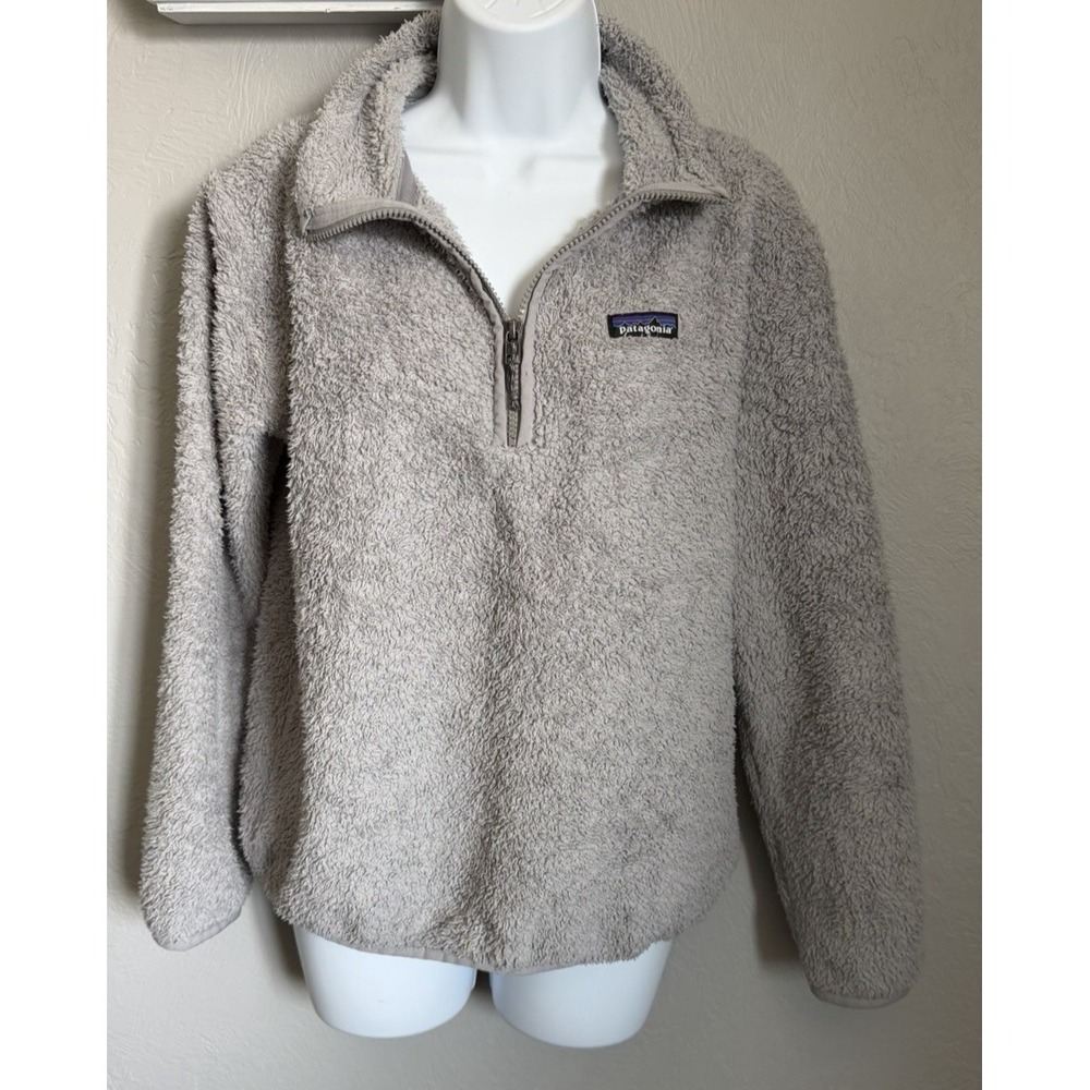 Patagonia Sweater Womens Small Gray Quarter Zip Fleece Pullover Cozy Sherpa